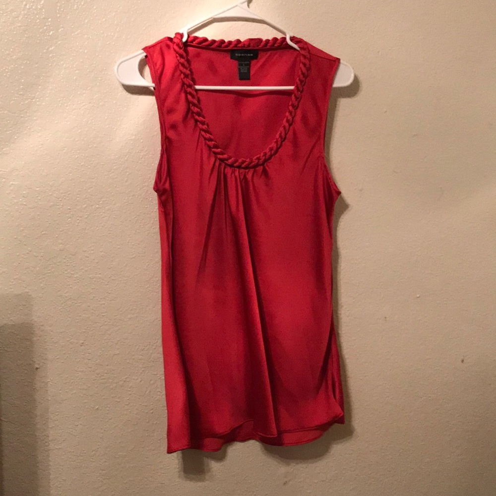Spense sleeveless Silky Blouse in Cranberry Red